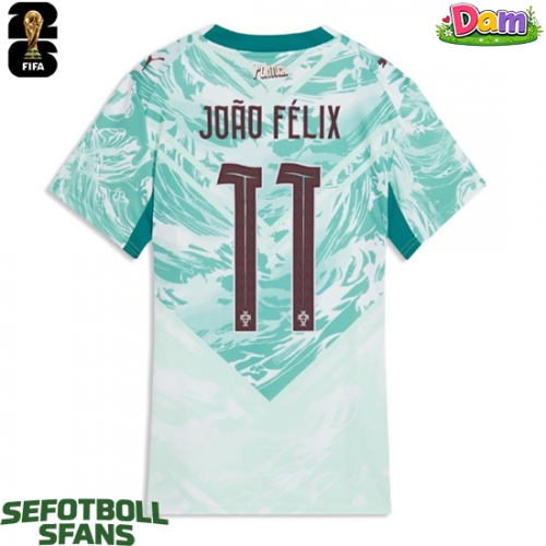 Portugal Joao Felix #11 Bortatröja Kvinnor VM 2026 Kortärmad